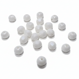 LAST1! 25pc Small Czech White Rondelle Beads