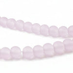 4mm Light Purple Frosted Glass Beads