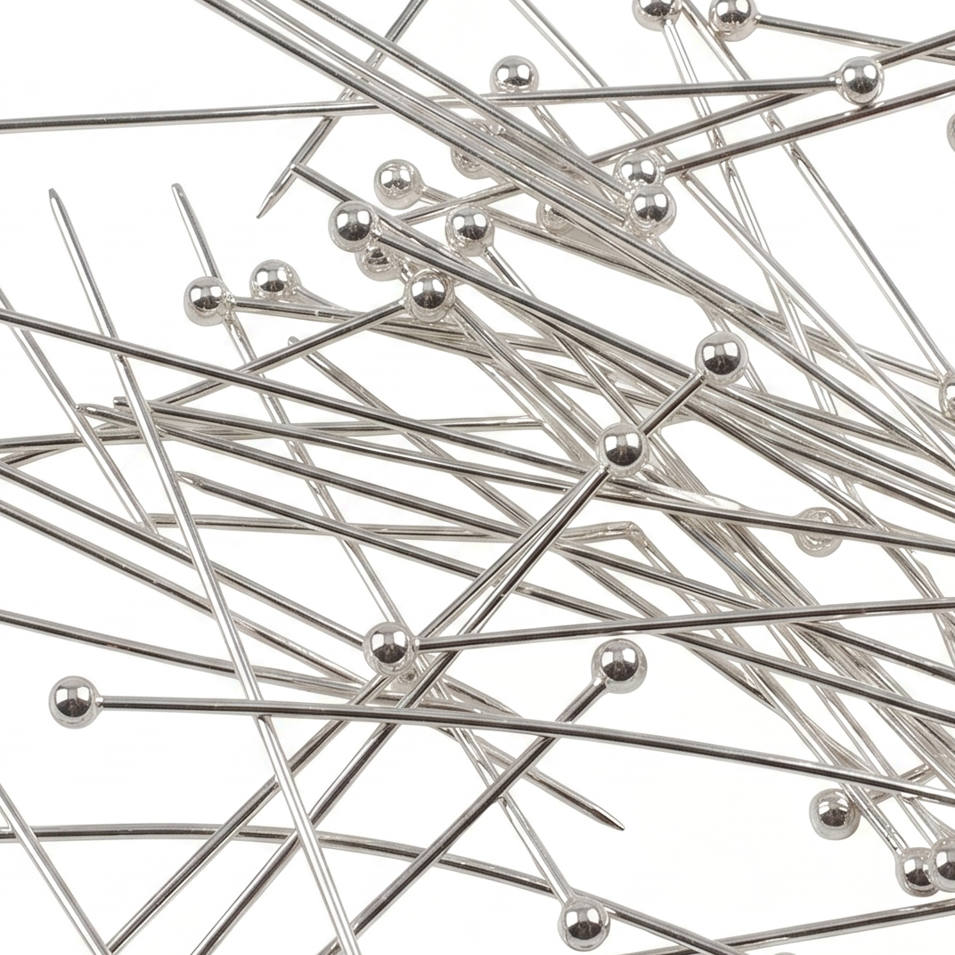 50pc 4cm Bright Silver Ball Head Pins