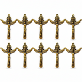 10pc Dark Gold God & Jesus Cross Pendants