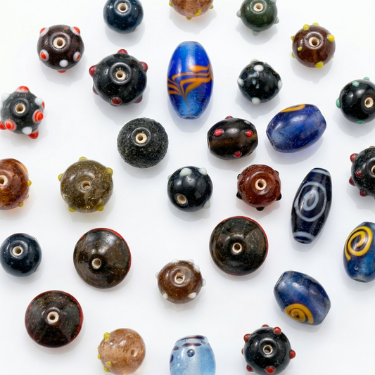 100g Mixed Colour Lampwork Beads