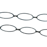 1m 25mm Gunmetal Black Oval Link Chain
