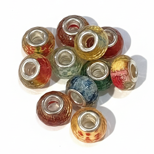 10pc Mixed Faceted European Bead Pack