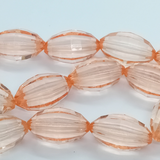 20mm Oval Peach Faceted Acrylic Beads