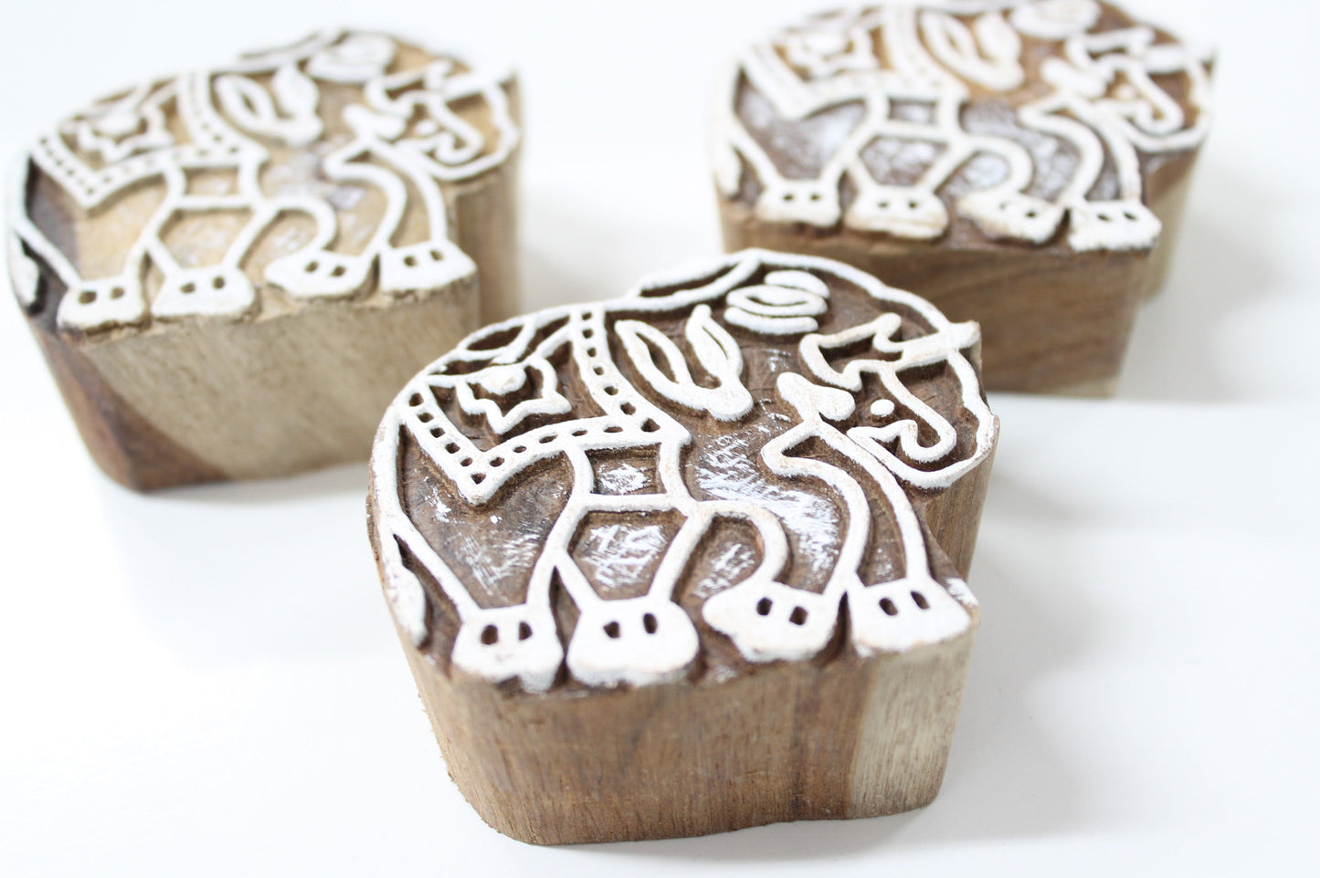 Elephant Indian Carved Block Stamp
