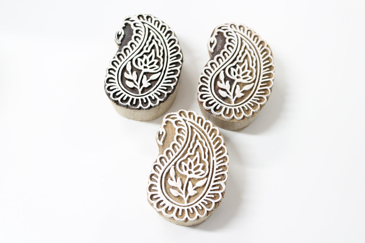 Paisley Hand Carved Wooden Block Stamp