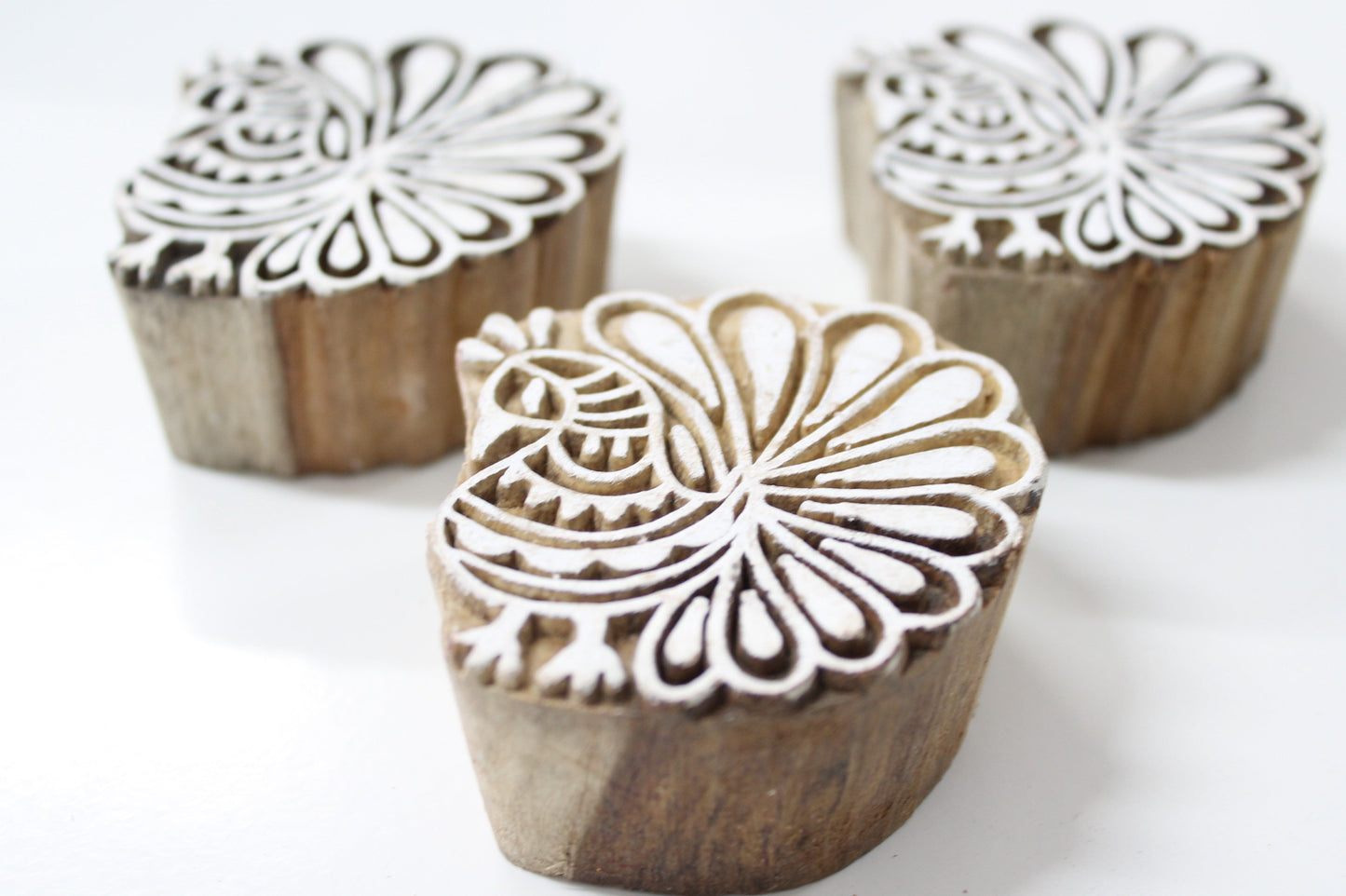 Peacock Hand Carved Indian Block Stamp