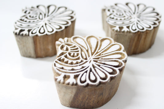 Peacock Hand Carved Indian Block Stamp
