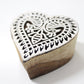 Heart Hand Carved Wooden Block Stamp