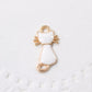 4pc White Enamel Cat Charms