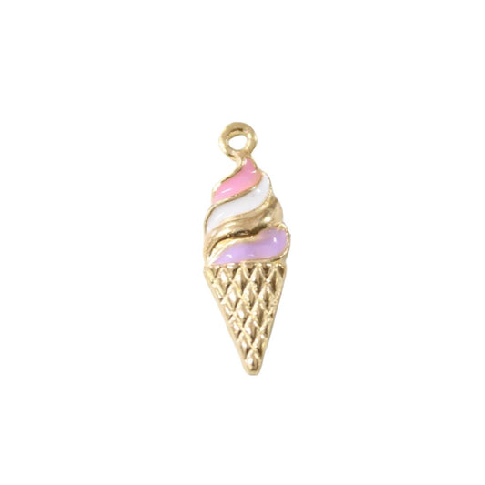 4pc Ice Cream Cone Enamel Charms