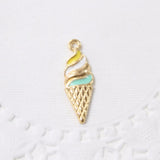4pc Ice Cream Cone Enamel Charms