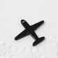 4pc Black Enamel Air Plane Charms