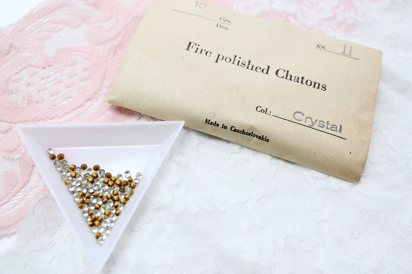 100pc Vintage Czech 3mm Rhinestones