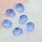 6pc Blue Vintage Czech Table Cut Ovals