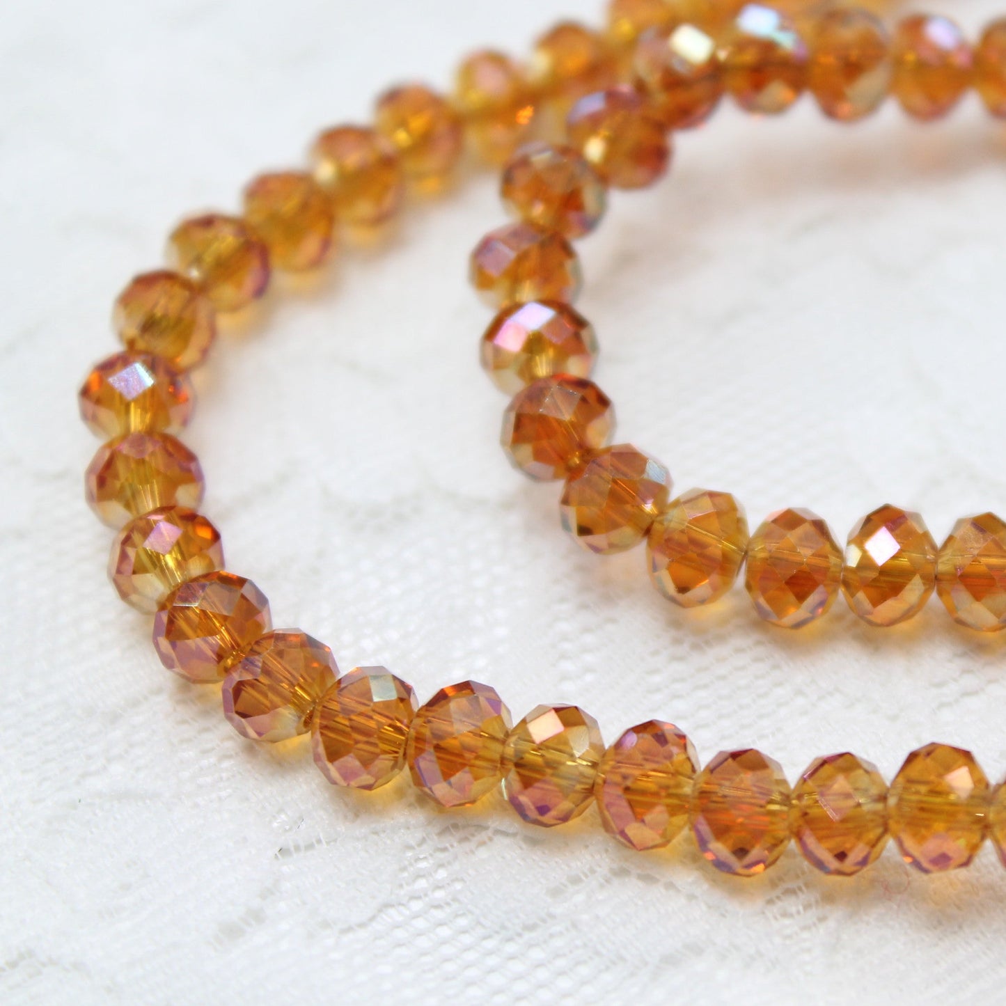 Orange AB Crystal Bead Strand Approx 100 Beads