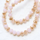 Pink Dual Coloured Crystal Rondelles Approx 100 beads