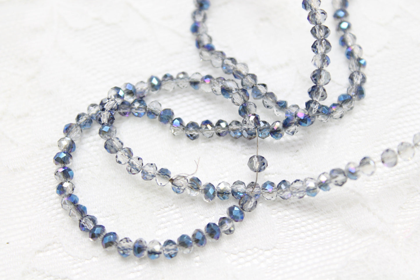 Dual Coloured Blue Crystal Rondelles Approx 152 beads