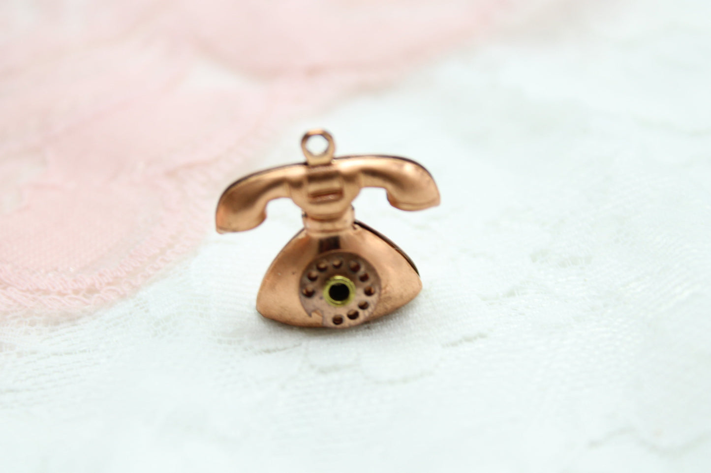 Vintage Copper Telephone Charm