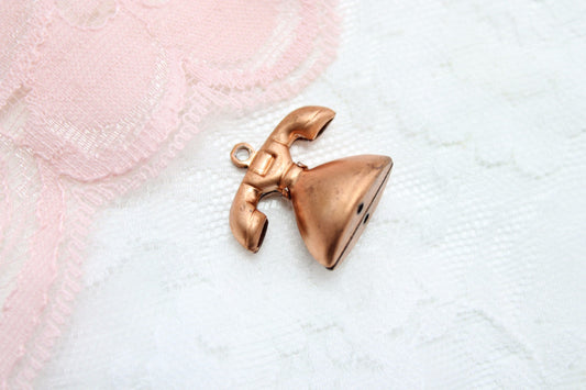 Vintage Copper Telephone Charm