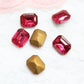 6pc Vintage Czech Glass Octagons