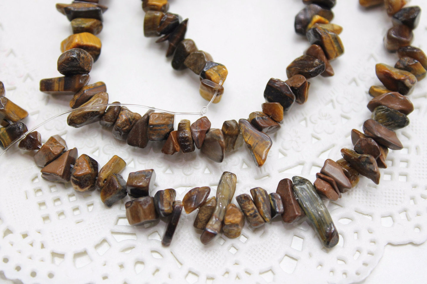 Tiger's Eye Chip Bead Strand