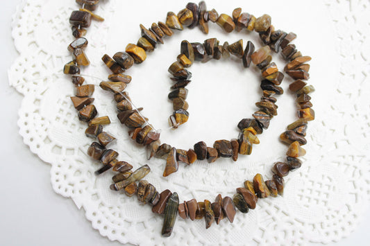 Tiger's Eye Chip Bead Strand