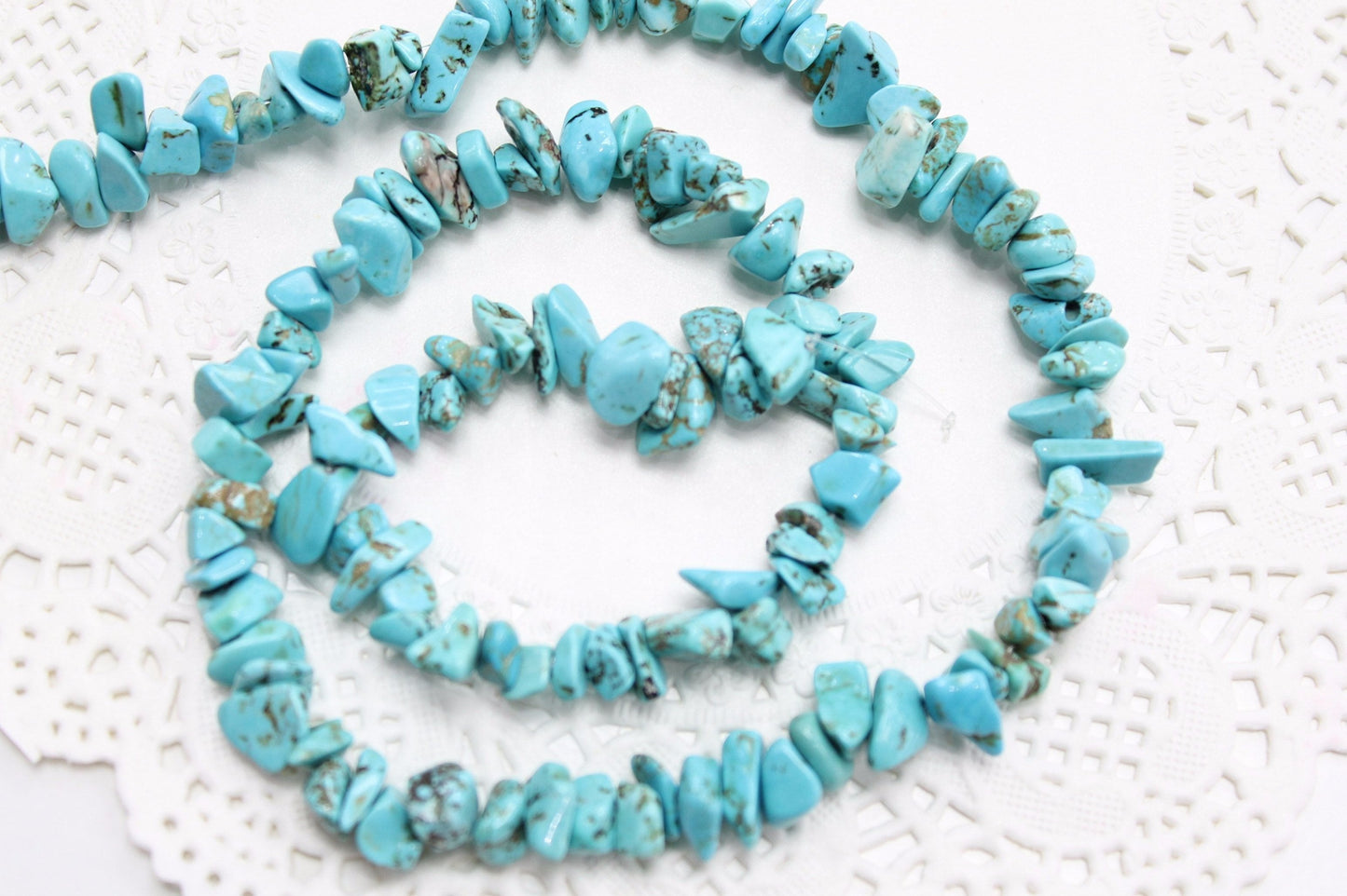 Medium Size Howlite Chip Bead Strand