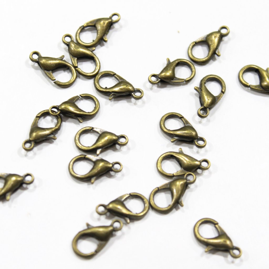 20pc Antique Bronze Lobster Clasps