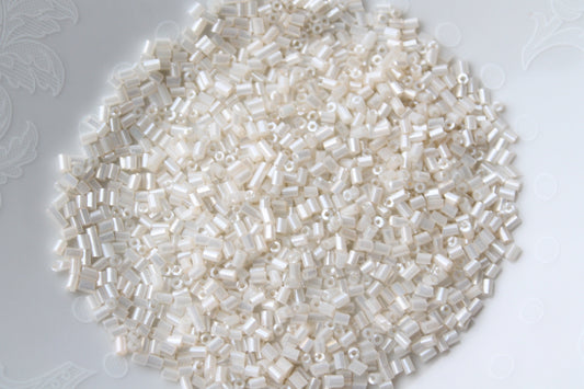 15g Two Cut Off White Seed Beads