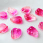 10pc Two Tone Pink Glass Leaves