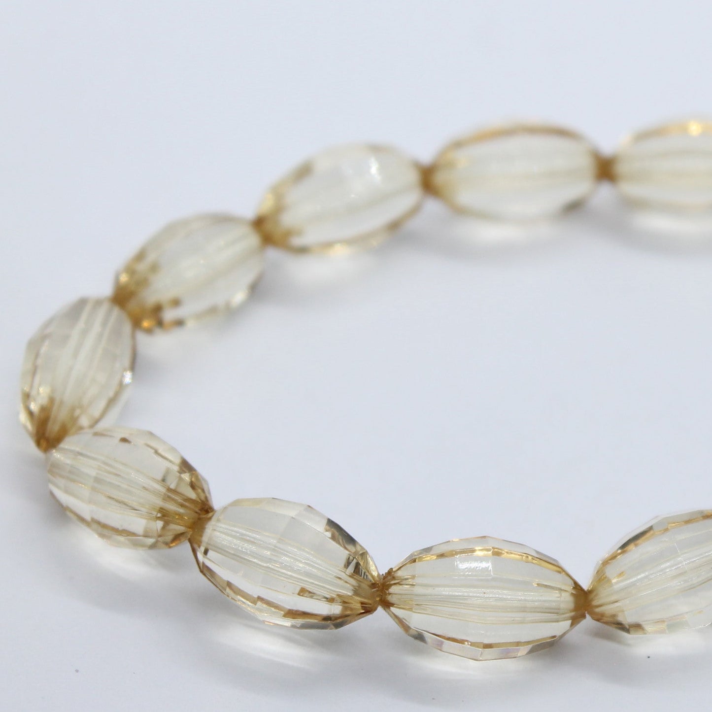 20mm Oval Light Brown Faceted Acrylic Beads