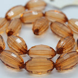 20mm Oval Dark Brown Faceted Acrylic Beads