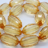 20mm Oval Dark Orange Faceted Acrylic Beads