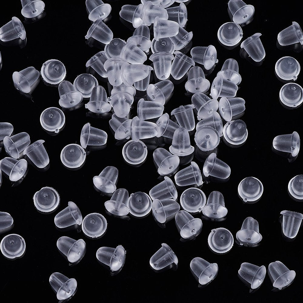 50pc Clear Plastic Earring Backs