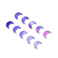 10pc Two Tone Purple Moon Glass Pendants