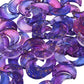 10pc Two Tone Purple Moon Glass Pendants
