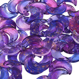 10pc Two Tone Purple Moon Glass Pendants