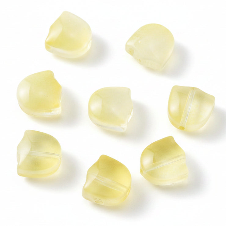 20pc Yellow Tulip Lampwork Glass Beads