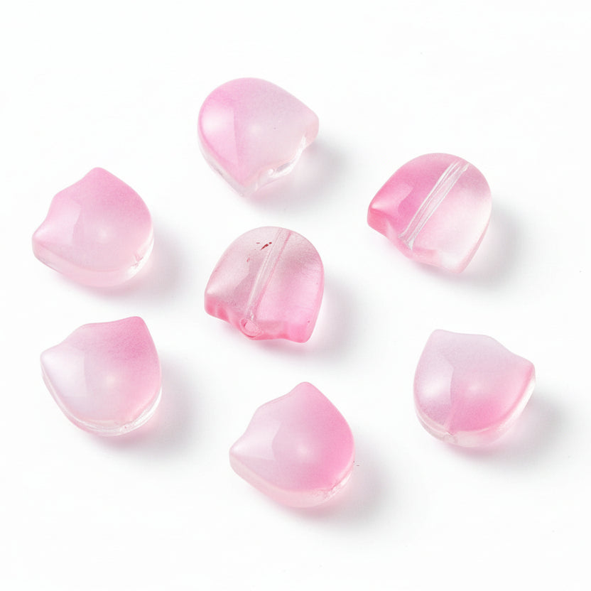 20pc Pink Tulip Lampwork Glass Beads