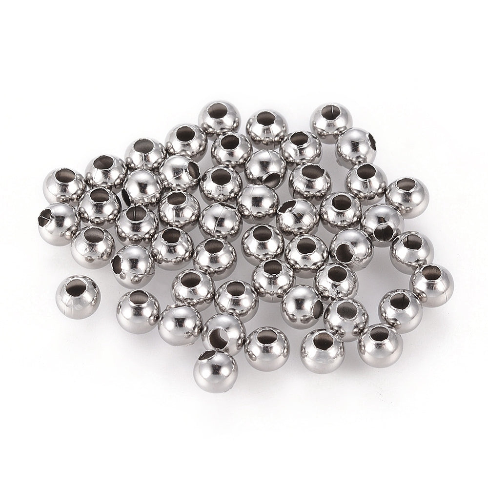 100pc 304 Stainless Steel Silver Spacers