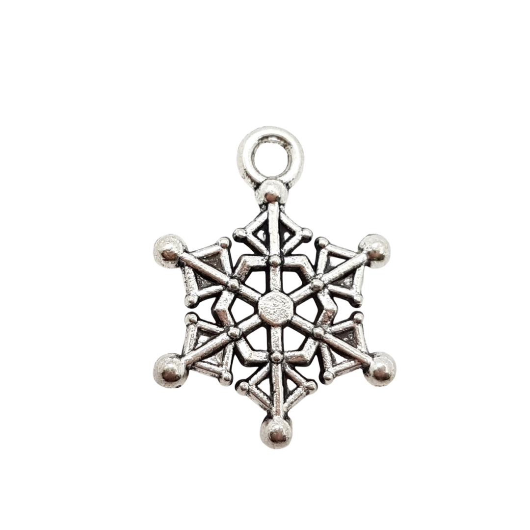 10pc Mini Silver Snowflake Charms