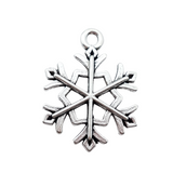 10pc Antique Silver Snowflake Charms