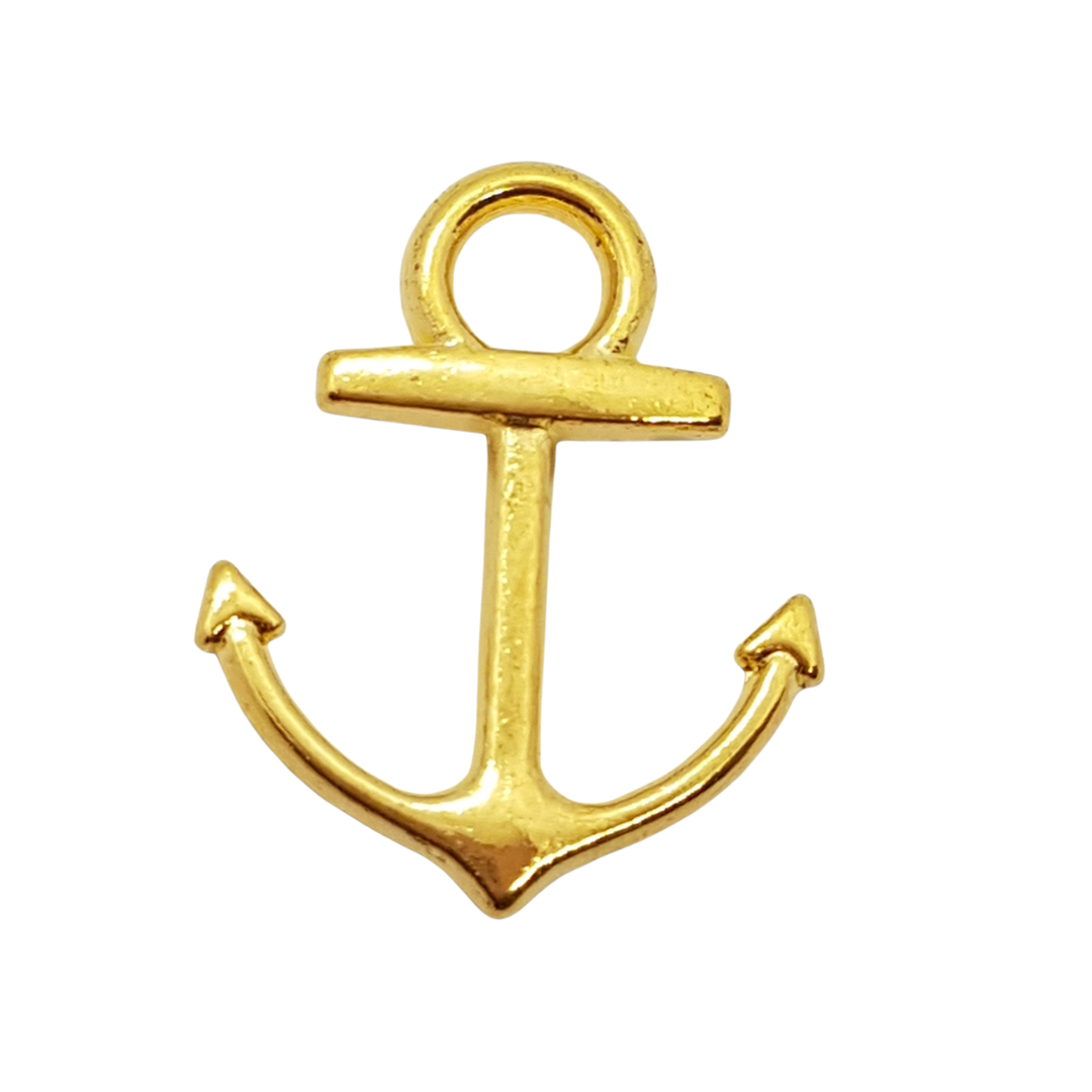 10pc Gold Anchor Charms