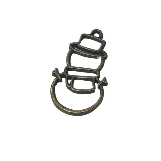 1pc Bronze Snowman Charm for Epoxy Resin Making