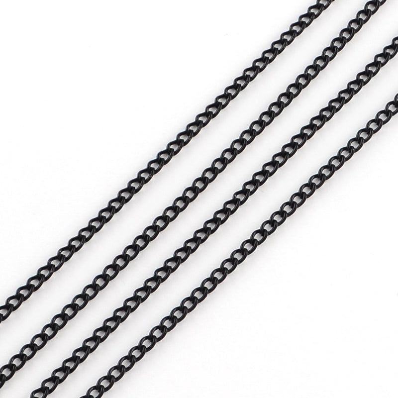 1M Black Iron Curb Chain