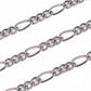 1M Gunmetal Black Figaro Chain