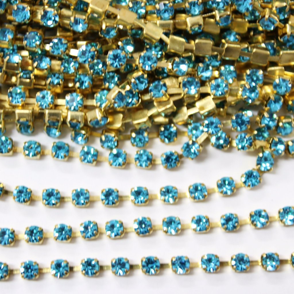 Aqua Bohemica Preciosa Rhinestone Chain ss8