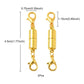 Gold Magnetic Clasp with Lobster Ends
