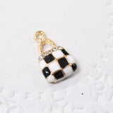 4pc Black and White Hand Bag Charms
